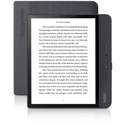 Kobo Forma front and back positioned in portrait